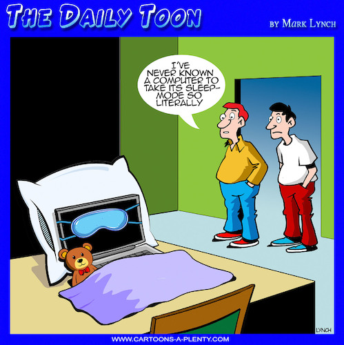 Cartoon: Sleep mode (medium) by toons tagged laptops,computers,sleep,mode,laptops,computers,sleep,mode