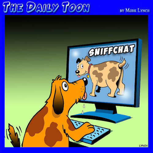 Cartoon: Snapchat (medium) by toons tagged instagram,snapchat,facebook,social,media,dogs,sniffing,instagram,snapchat,facebook,social,media,dogs,sniffing