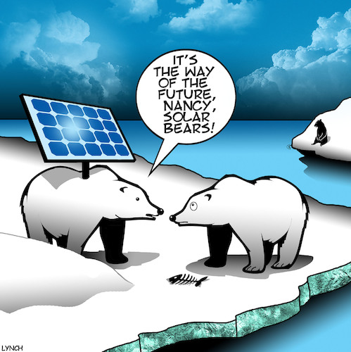 Cartoon: Solar bears (medium) by toons tagged polar,bears,solar,power,panels,polar,bears,solar,power,panels