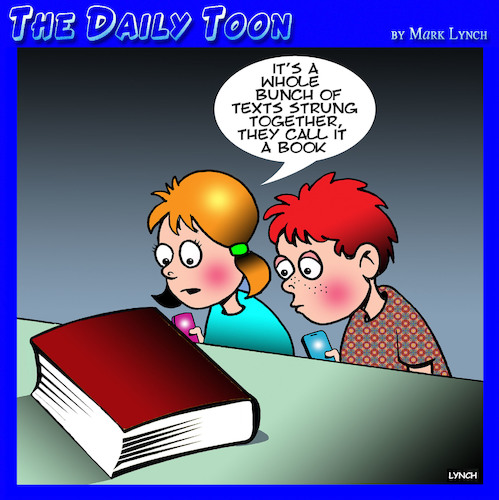 Cartoon: Texting (medium) by toons tagged books,students,texts,sentences,learning,books,students,texts,sentences,learning