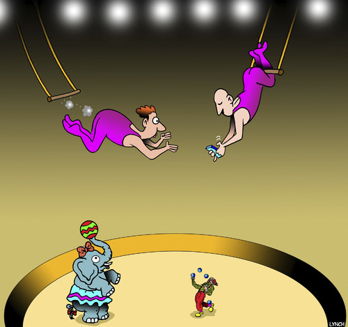 Texting trapeze artist Texting trapeze artist