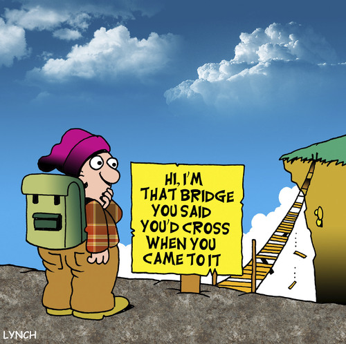 Cartoon: that bridge (medium) by toons tagged bridges,planning,burning,mountaineering