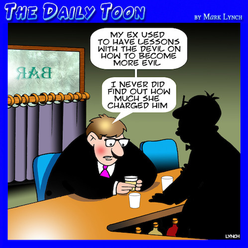 Cartoon: The Devil (medium) by toons tagged ex,wife,devil,evil,ex,wife,devil,evil