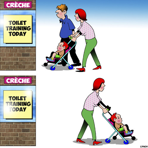 Cartoon: Toilet training (medium) by toons tagged creche,toilet,training,leaving,the,seat,up,incontinence,creche,toilet,training,leaving,the,seat,up,incontinence