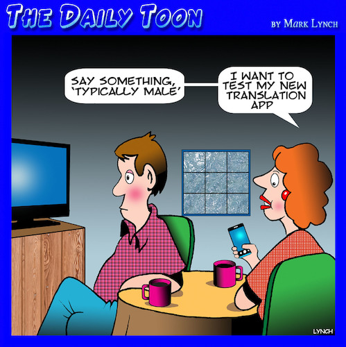 Cartoon: Translation app (medium) by toons tagged typical,male,translator,apps,typical,male,translator,apps