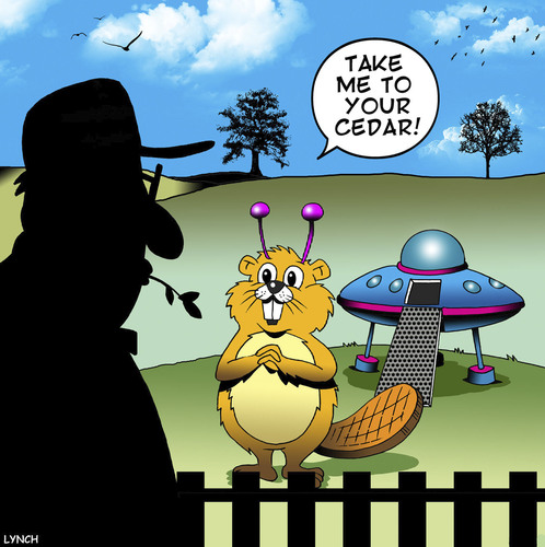 UFO Beaver cartoon UFO Beaver cartoon