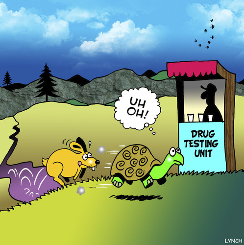Cartoon: uh oh (medium) by toons tagged tortoise,and,hare,drugs,in,sport,performance,enhancing,sporting,cheats