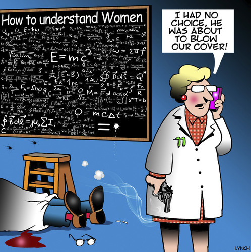 Cartoon: Understanding women (medium) by toons tagged the,man,who,understood,women,professor,murder,understanding,the,man,who,understood,women,professor,murder,understanding