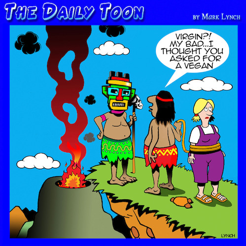 Cartoon: Virgin sacrifice (medium) by toons tagged native,sacrifices,virgins,vegans,native,sacrifices,virgins,vegans