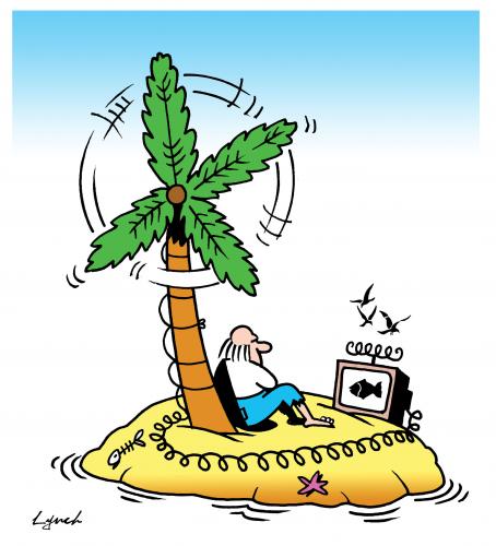 wind farm desert island By toons | Nature Cartoon | TOONPOOL