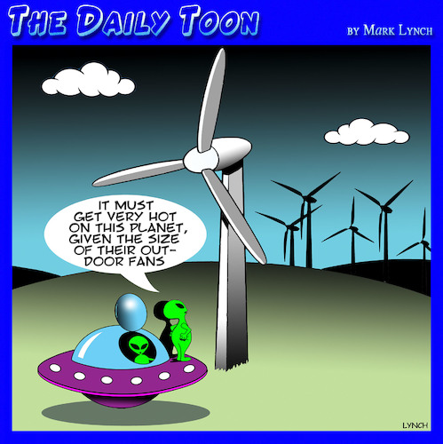 Wind farms By toons | Nature Cartoon | TOONPOOL