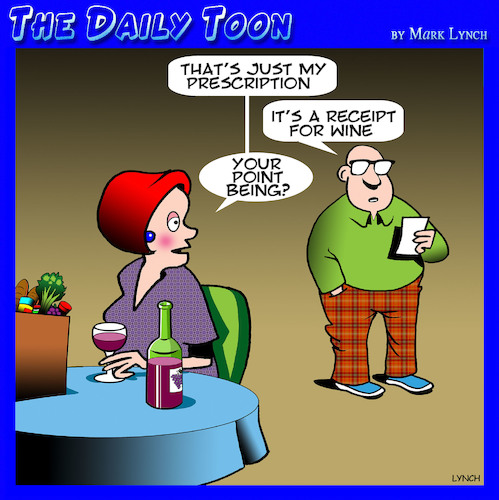 Cartoon: Wine receipt (medium) by toons tagged wine,groceries,receipts,shopping,wine,groceries,receipts,shopping