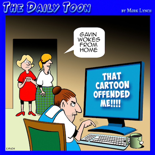 Cartoon: WOKE (medium) by toons tagged woke,trolling,working,from,home,woke,trolling,working,from,home