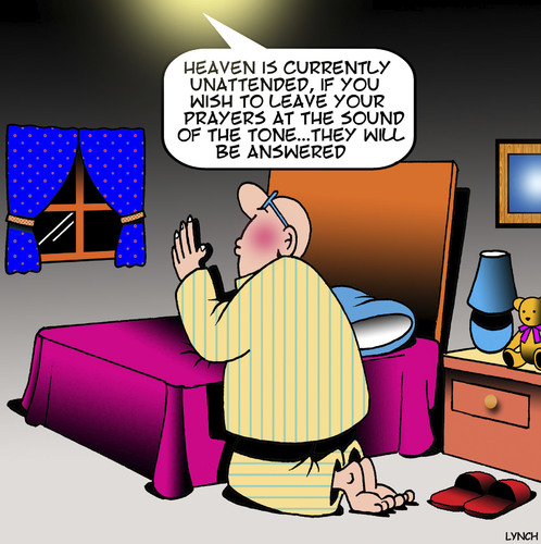 Cartoon: Your prayers answered (medium) by toons tagged prayers,before,bedtime,currently,unattended,pray,to,god,omg,answering,machine,prayers,before,bedtime,currently,unattended,pray,to,god,omg,answering,machine