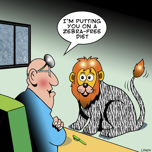 Zebra-free diet By toons | Philosophy Cartoon | TOONPOOL