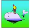 Cartoon: a whale in one (small) by toons tagged sport,golf,whales,sea,fish,