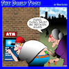Cartoon: ATM (small) by toons tagged atm,hand,bank,banking,plumbers,trousers,crack,pensioners,short,sighted