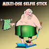 Cartoon: Bathroom scales (small) by toons tagged selfie,stick,bathroom,scales,overweight,obese,fat,big,tummy