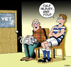 Cartoon: calf injury (small) by toons tagged football,injury,vetenarian,vet,cats