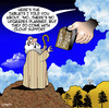 Cartoon: Cloud support (small) by toons tagged software,updates,tablets,cloud,storage,support,tech,moses,ten,commandments
