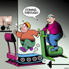 Cartoon: Coming through (small) by toons tagged exercise,bike,running,machine,gyms,working,out,cyclist,riding,keeping,fit,overweight