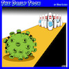 Cartoon: Coronavirus (small) by toons tagged covid,19,coronavirus,bowling,ball,pandemic