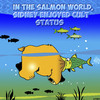 Cartoon: Cult status (small) by toons tagged salmon,sporning,bears,fish,cult,status,hero,figurehead