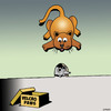 Cartoon: Defying gravity (small) by toons tagged cats,velcro,mice,hunting,mouse