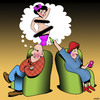 Cartoon: Dirty mind (small) by toons tagged thought,bubble,dirty,mind,wife,naked,women,censorship,domineering