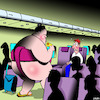 Cartoon: Flight of the Sumo (small) by toons tagged sumo,wrestler,aviation,airline,seats