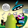 Cartoon: Flossing (small) by toons tagged dentist,dental,care,teeth,dentures,vampires,gums,flossing,toothpaste