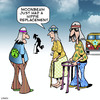 Cartoon: Hippie replacement (small) by toons tagged hippies,hip,replacement,elective,surgery,the,sixties,walking,frame,old,age,pensioners