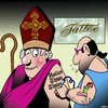 Cartoon: Holier than thou (small) by toons tagged tattoo,parlour,holier,than,thou,bishop,clergy,cardinal,rightious
