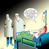 Cartoon: Hospital bill (small) by toons tagged hospitals,medical,bills,intensive,care,patient,doctors