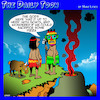 Cartoon: Human sacrifice (small) by toons tagged pagans,volcano,goats,pizza,food