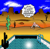 Cartoon: just my luck (small) by toons tagged swimming pool stranded desert island crawling across pools