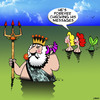 Cartoon: King Neptune (small) by toons tagged mermaids,king,neptune,emails,messaging,sms,texting,answering,machine,check,for,messages,myths