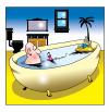 Cartoon: message in a bottle (small) by toons tagged desert,island,marooned,bath,bathwater,message,in,bottle