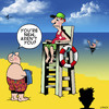Cartoon: New here (small) by toons tagged lifeguard,lifesaver,drowning,beaches,saving,lives,holidays