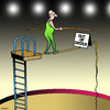 Cartoon: out of order (small) by toons tagged circus,tightrope,walker,performer
