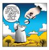 Cartoon: prozac (small) by toons tagged valium,prozac,drugs,moses,ten,commandments,bible,god