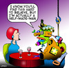 Cartoon: self made man (small) by toons tagged self,made,man,cosmetic,surgery,collegen,tools,conceited,relationships