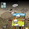 Cartoon: Sleep at last (small) by toons tagged art,artist,cartoonist,sheep,sleep,sleeping,tablets,insomnia