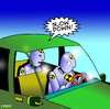 Cartoon: Slow down (small) by toons tagged crash,test,dummy,cars,auto,accident,road,toll,fatality,safety,seatbelts,back,seat,driver,nagging