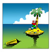 Cartoon: the hammock (small) by toons tagged desert,island,hammock,bedding,stranded,marooned,cartoon,palm,trees,abandoned