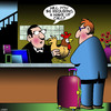 Cartoon: Wake up call (small) by toons tagged hotel,conciege,rooster,wake,up,call,guest,chickens