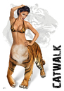 Cartoon: Catwalk (small) by toonsucker tagged catwalk model wild cat katze tiger mode fashion trend mutation tier girl show sexy