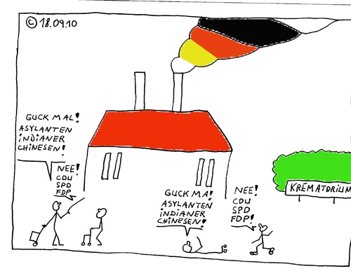 Cartoon: Am Krematorium (medium) by Müller tagged cdu,spd,fdp