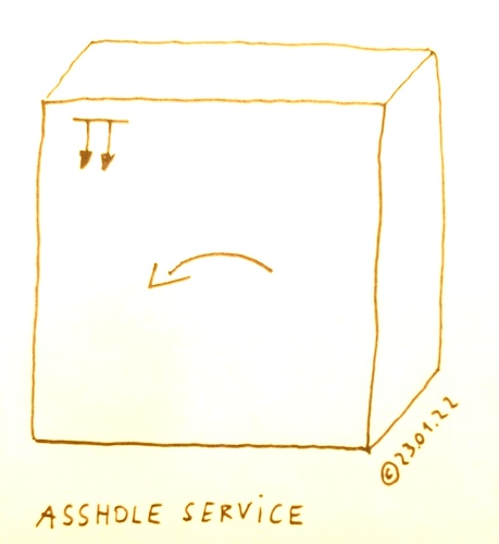 Cartoon: Asshole Service (medium) by Müller tagged amazon,asshole,service
