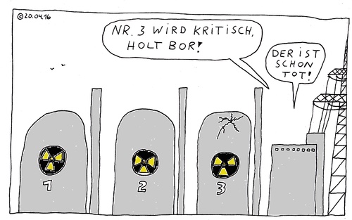 Cartoon: Bohr (medium) by Müller tagged atom,reaktor,katastrophe,atomic,nuclear